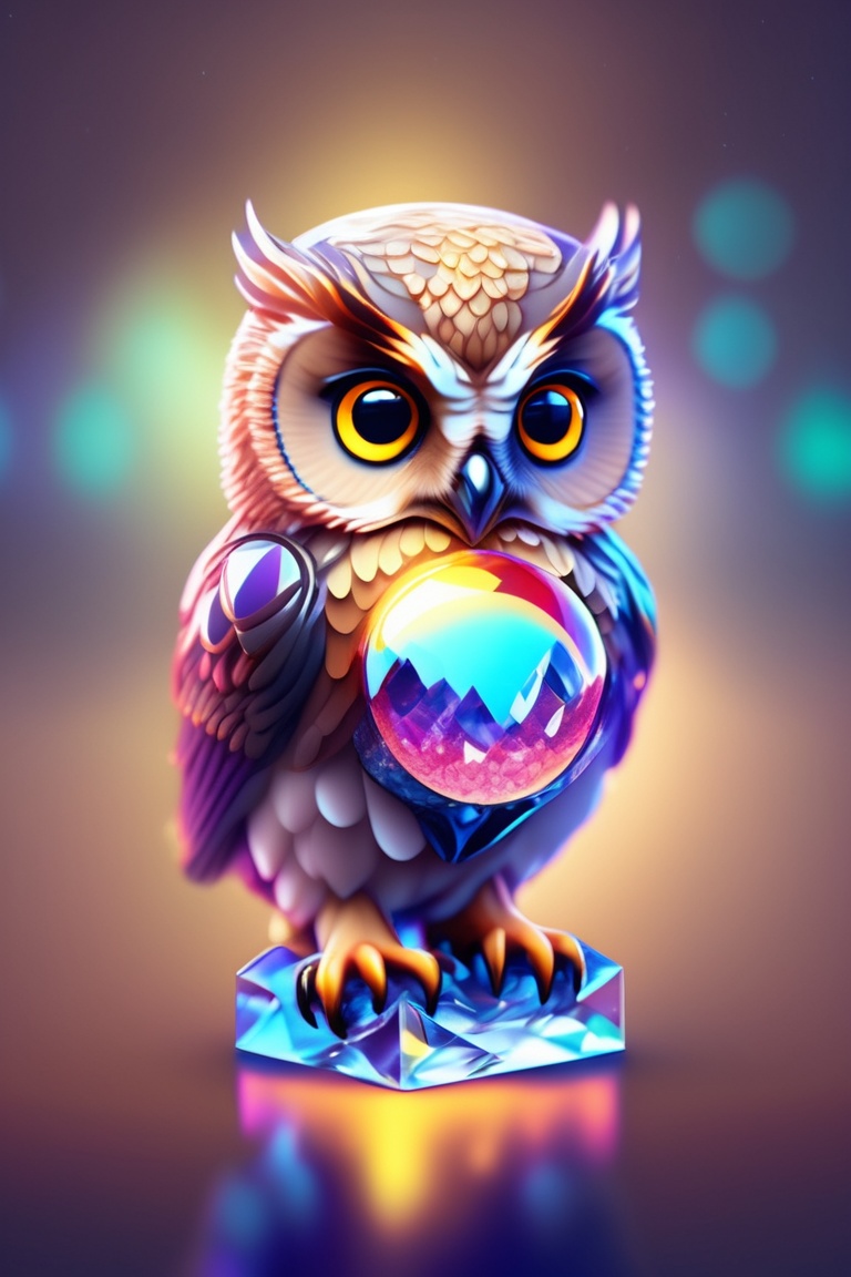 05815-4185331015-A realistic cute adorable baby owl made of crystal ball with low poly eye's surrounded by glowing aura highly detailed intricate.jpg